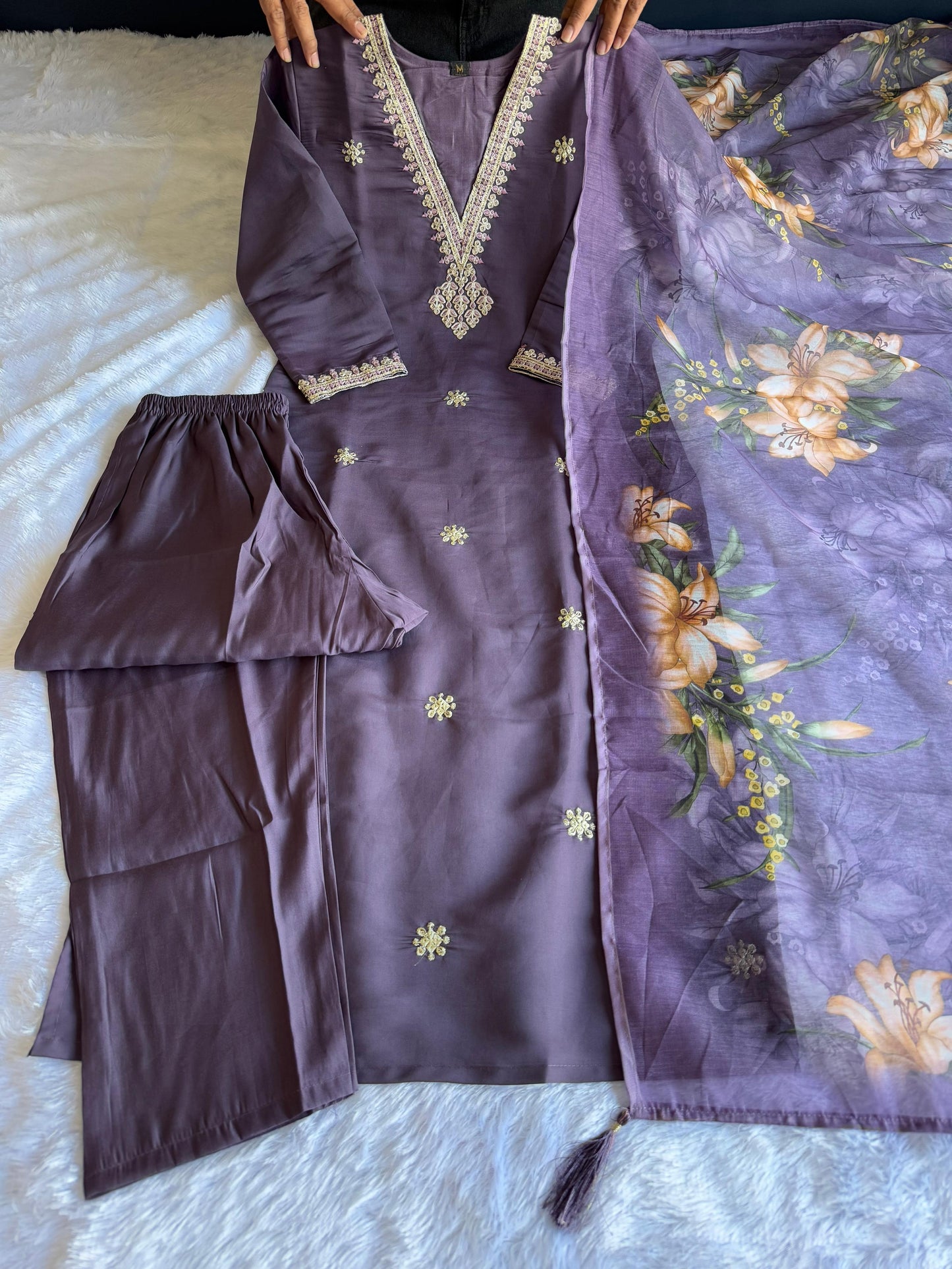 Kayatri New Roman Silk with Beautiful Embroidery With Sequence Work Suit