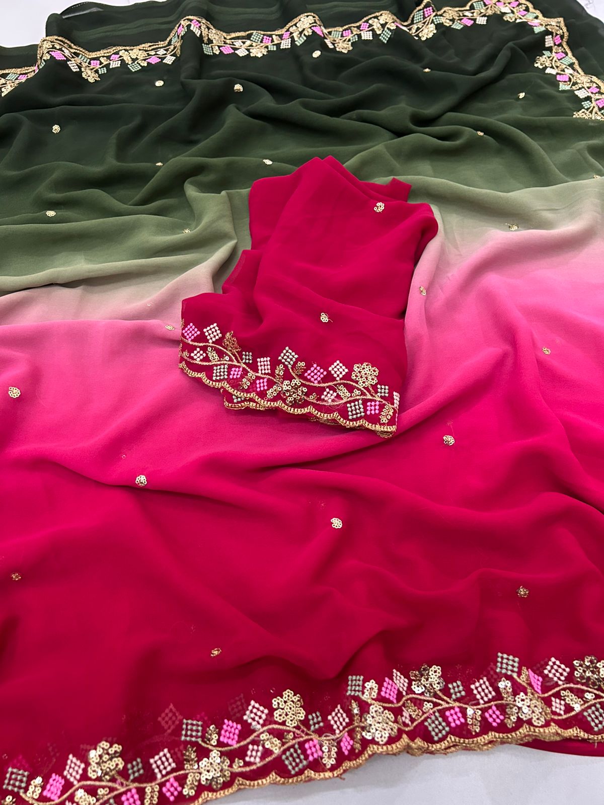 Kayatri New Soft Georgette with weding Saree
