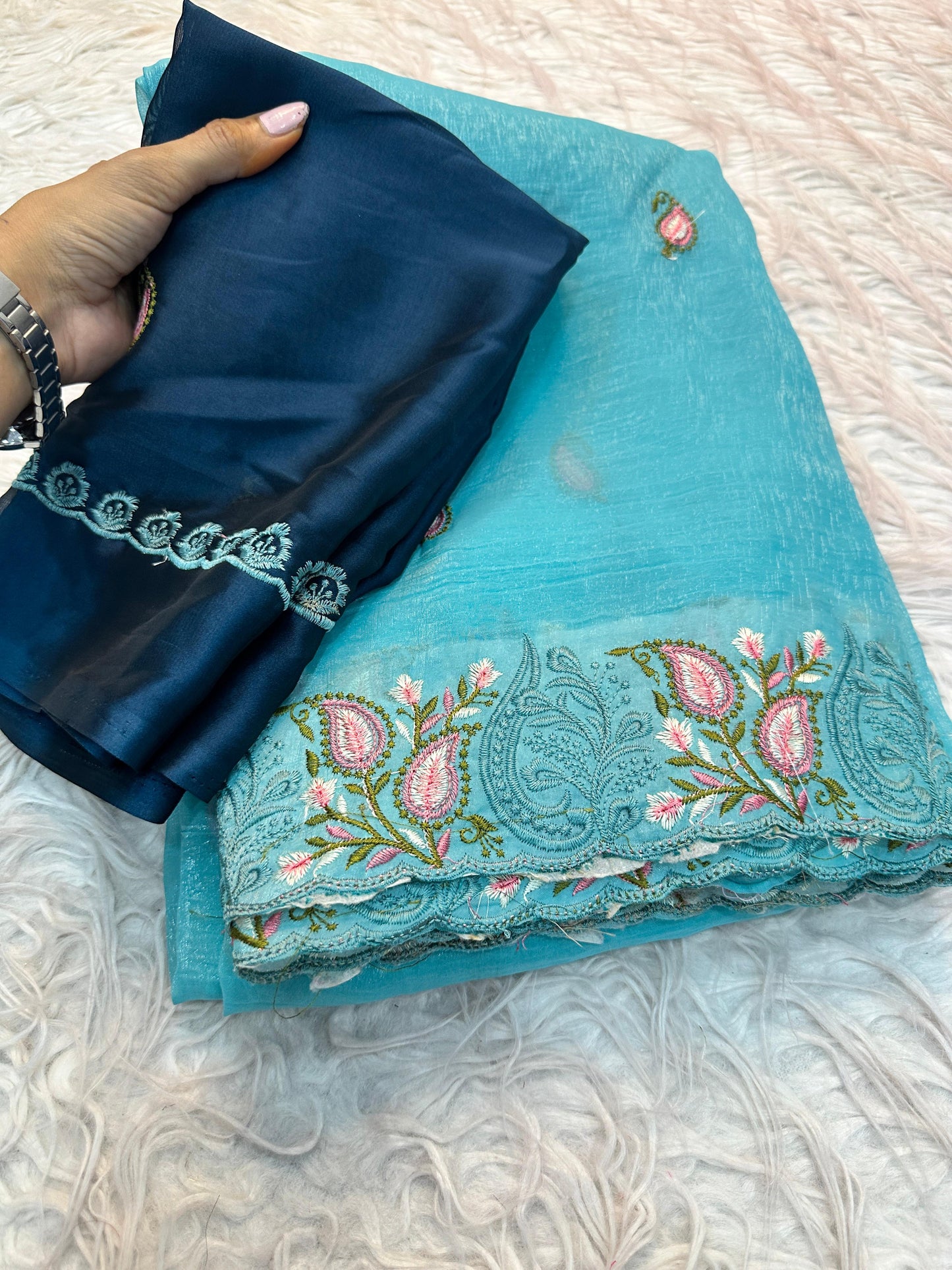 Kayatri New Crunchy Silk Saree With Fancy Multi Embroderiy Work Fancy Embroderiy Work saree