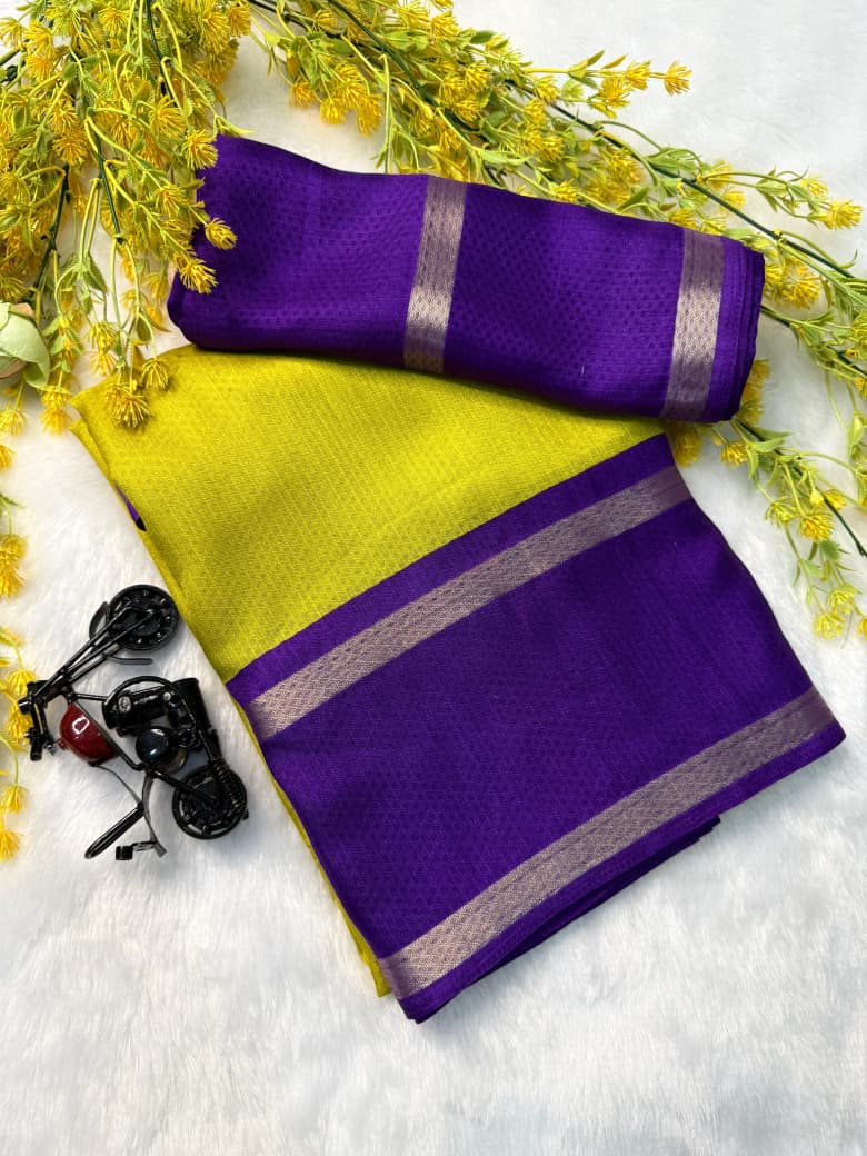 Kayatri New SEMI SILK HEAVY SAREE AND SMOOTH CREAP SILK SAREE