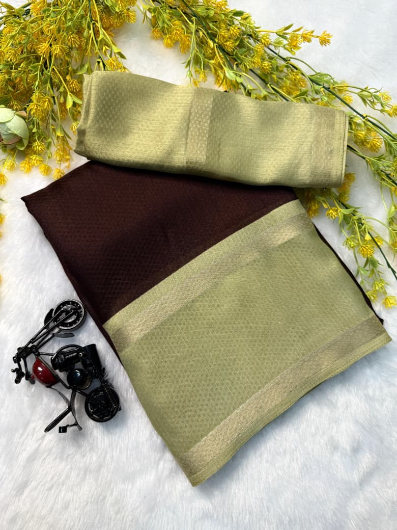 Kayatri New SEMI SILK HEAVY SAREE AND SMOOTH CREAP SILK SAREE