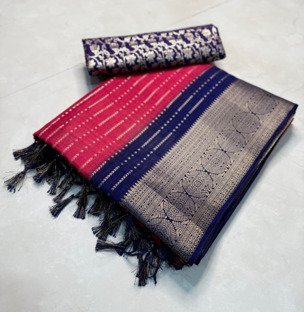 Kayatri New Pure dola silk with jari all over saree jequrd boder same as originall boder Saree