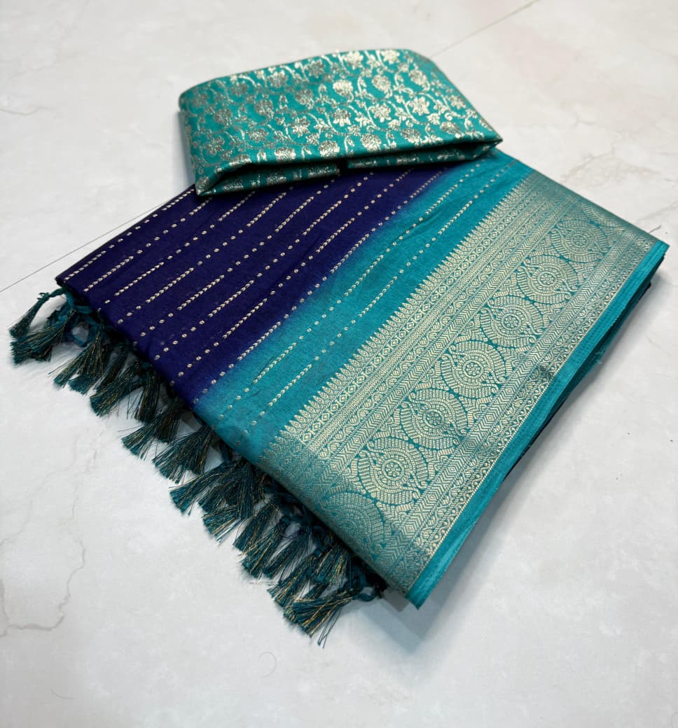 Kayatri New Pure dola silk with jari all over saree jequrd boder same as originall boder Saree