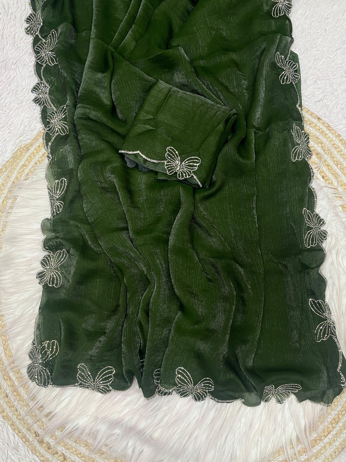 Kayatri New Fandy chiffon two ton Blooming With Beautiful jarkhan Work With Siroski Work