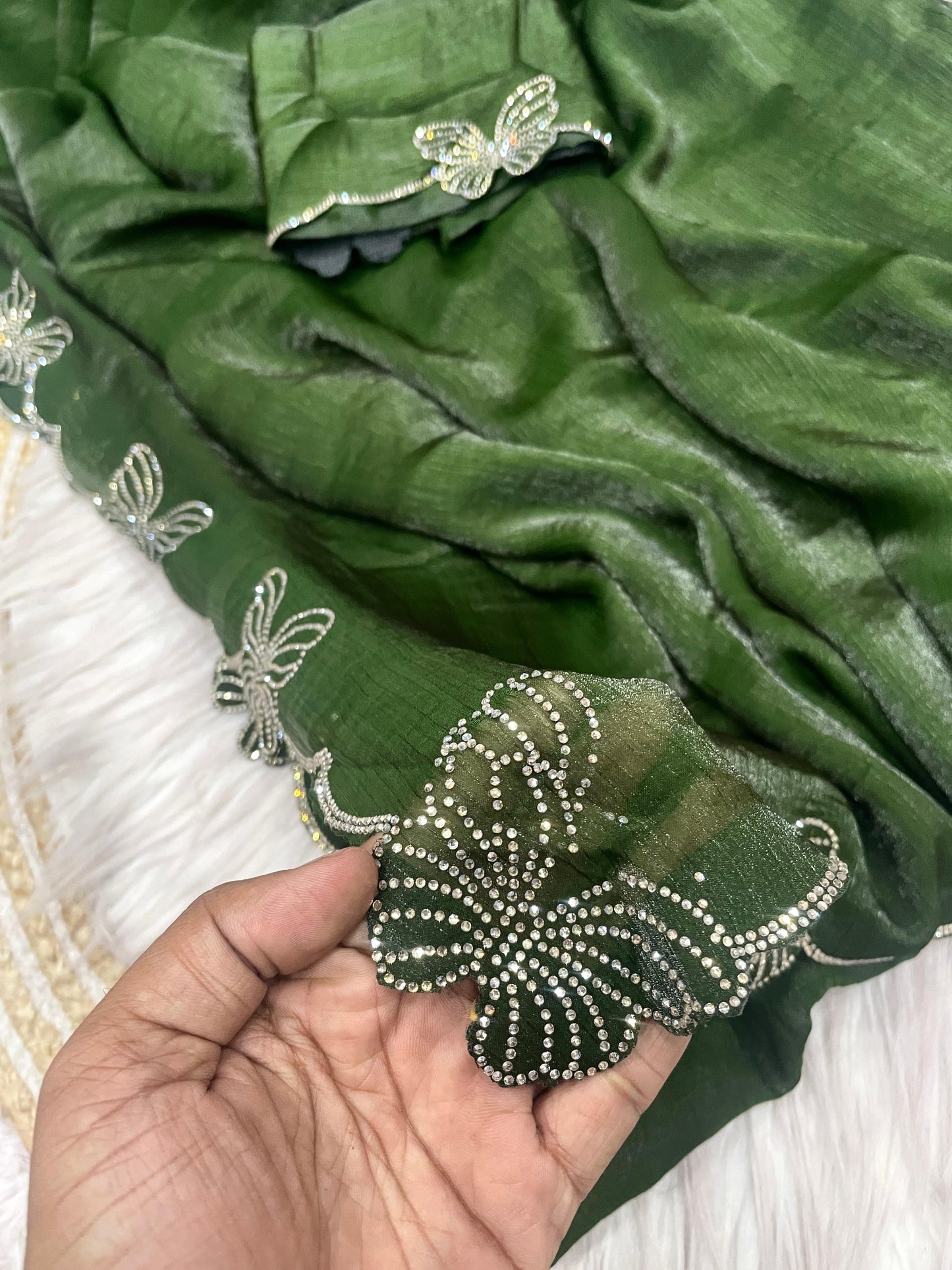 Kayatri New Fandy chiffon two ton Blooming With Beautiful jarkhan Work With Siroski Work