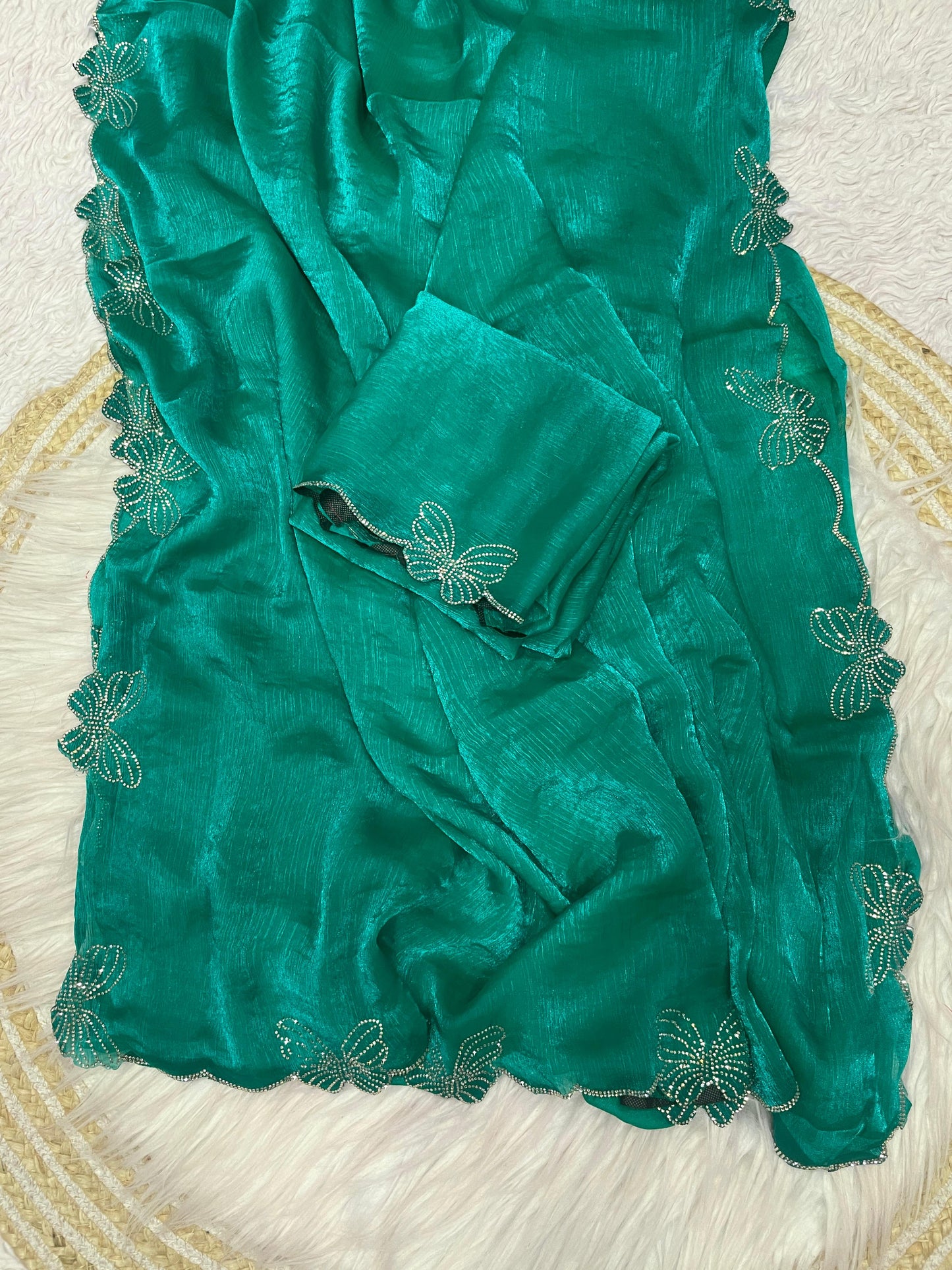 Kayatri New Fandy chiffon two ton Blooming With Beautiful jarkhan Work With Siroski Work