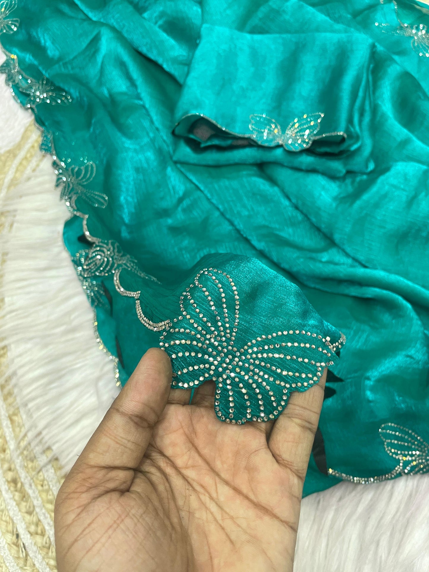 Kayatri New Fandy chiffon two ton Blooming With Beautiful jarkhan Work With Siroski Work