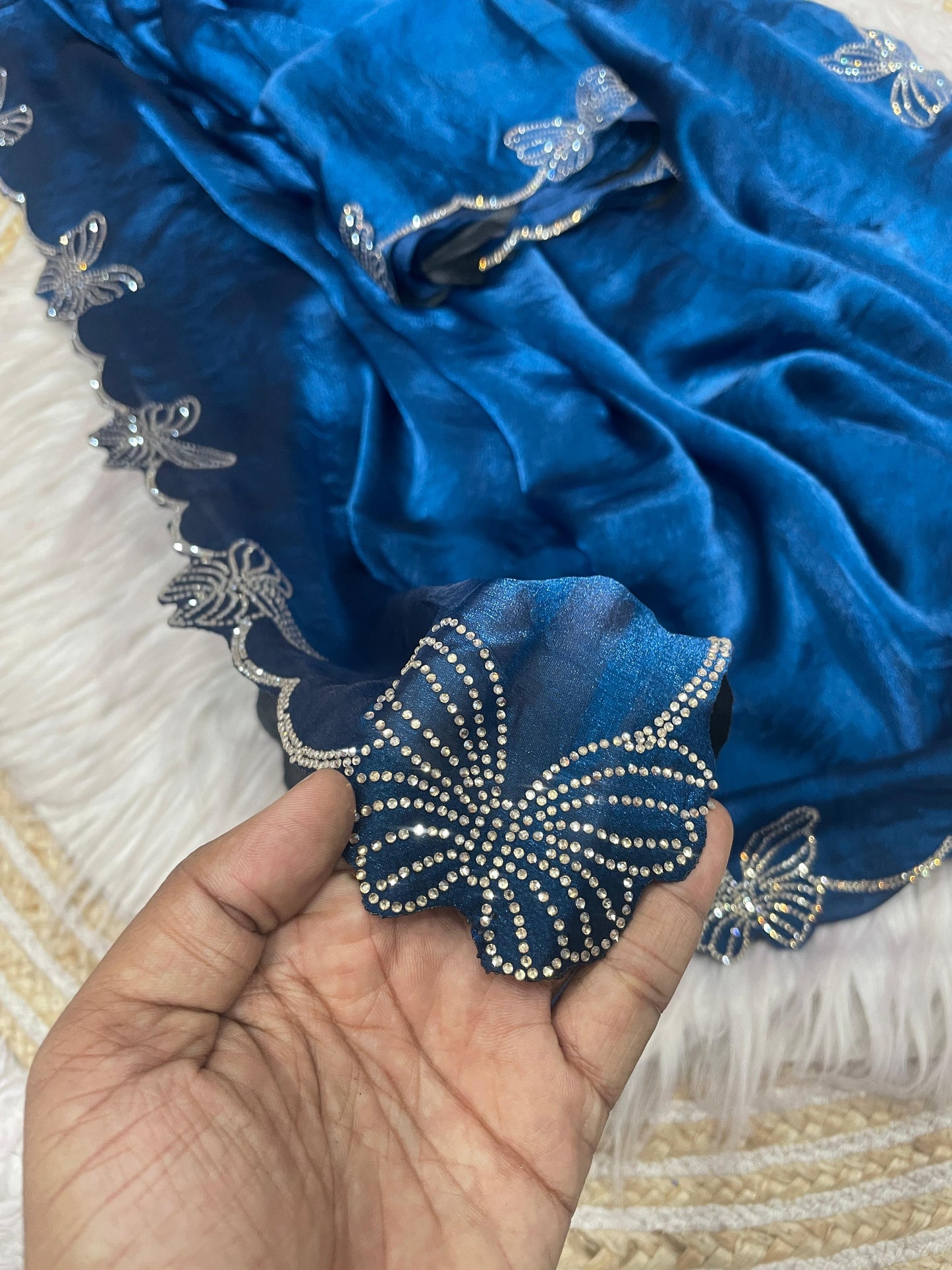 Kayatri New Fandy chiffon two ton Blooming With Beautiful jarkhan Work With Siroski Work
