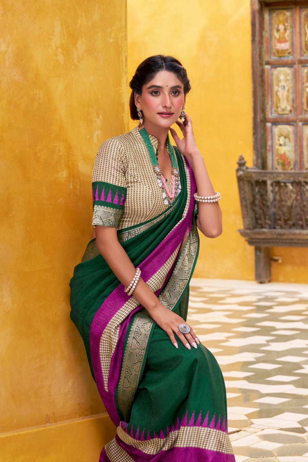 Kayatri New Soft cotton feel royal zari border pure Indian aesthetic wrapped in simplicity.
