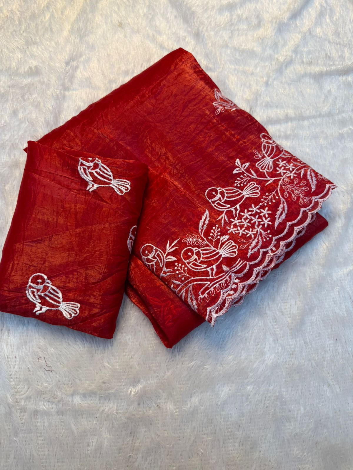Kayatri New Beautiful Premium Quality soft gold crush Designer Saree with Beautiful Multi Embroidery C-Pallu Saree