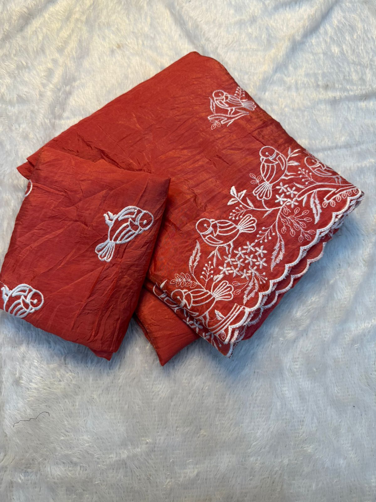 Kayatri New Beautiful Premium Quality soft gold crush Designer Saree with Beautiful Multi Embroidery C-Pallu Saree