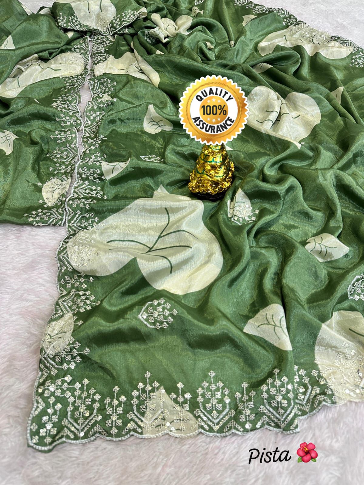 Kayatri New New Fancy chinon silk Fabric With Beautiful seqins & multi embroidery Work c.pallu on Whole Saree