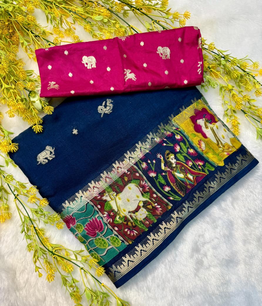 Kayatri New Pure mangalgiri silk with jari all over saree jequrd boder same as originall boder only