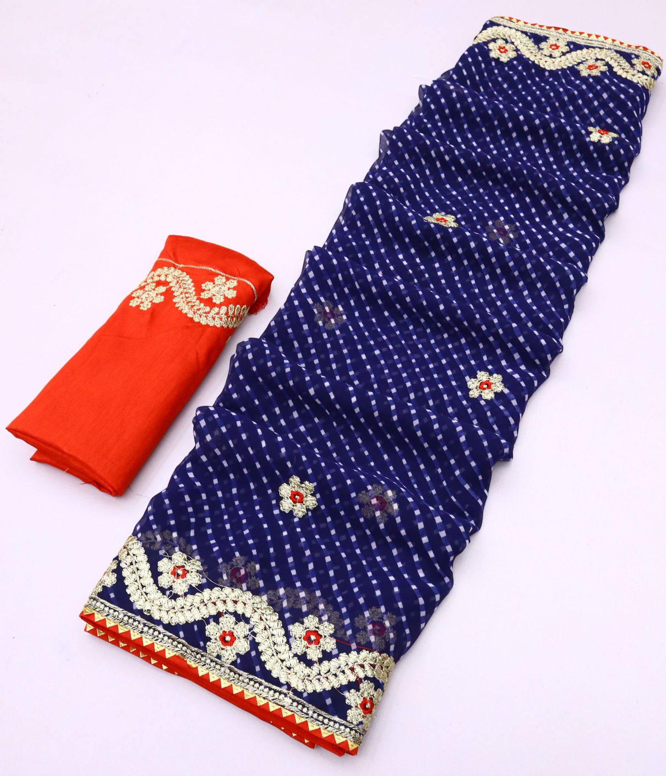 Kayatri New Gerogjat fabrics lehriya design C Palu jari work