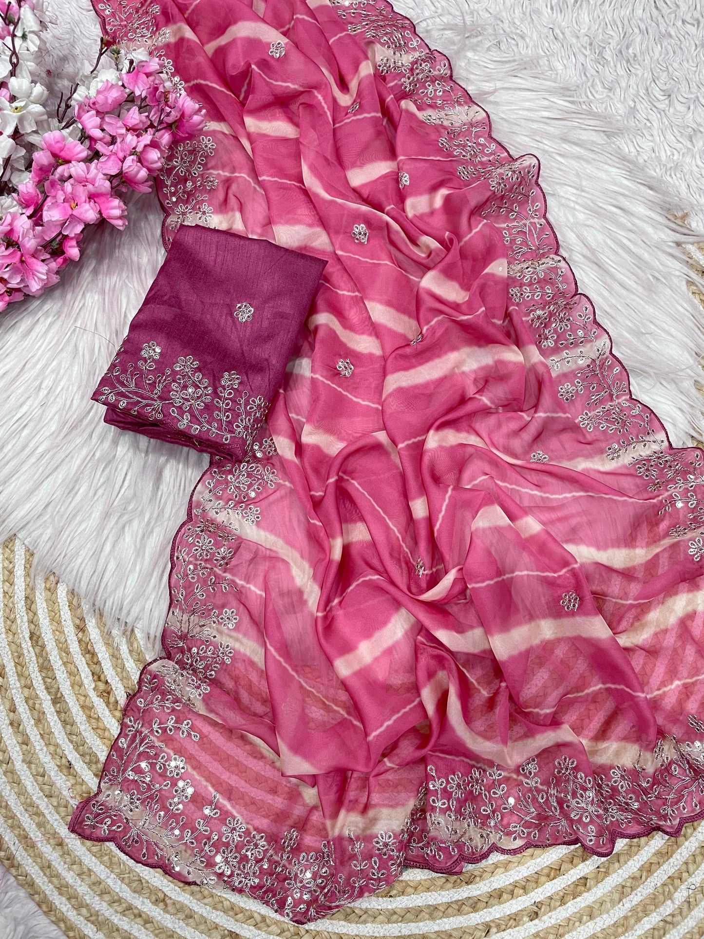 Kayatri New Bollywood Trending Teby orengza with digital print Saree