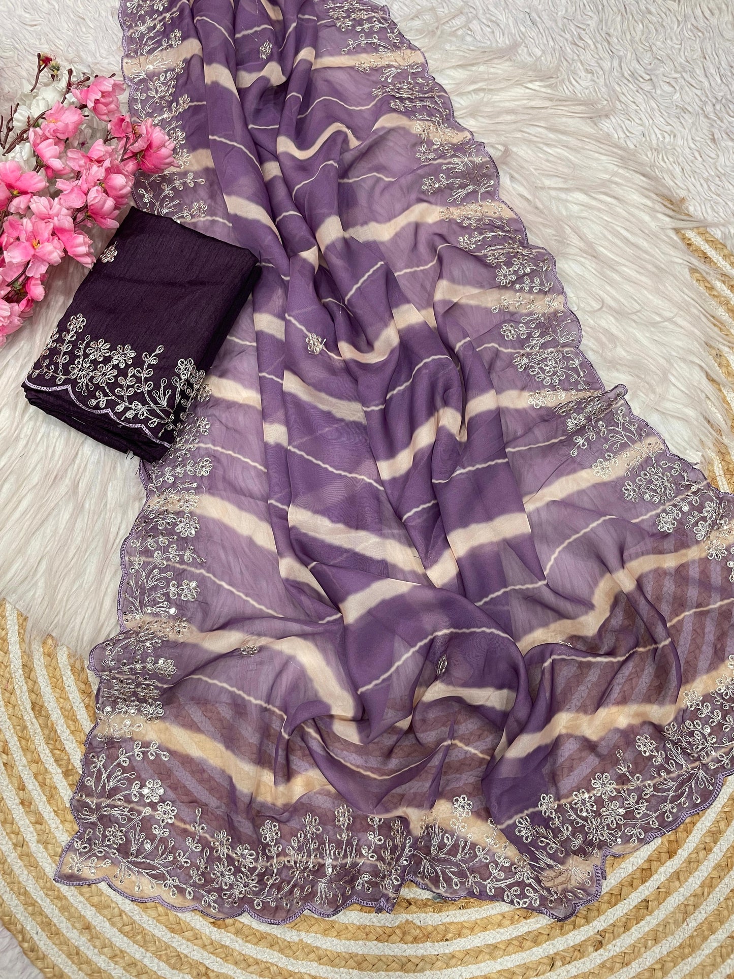 Kayatri New Bollywood Trending Teby orengza with digital print Saree
