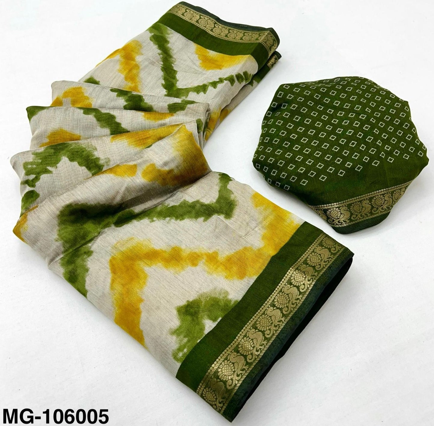 Kayatri New Mangalgiri Cotton with Designer Leheriya Print & Beautiful Saree