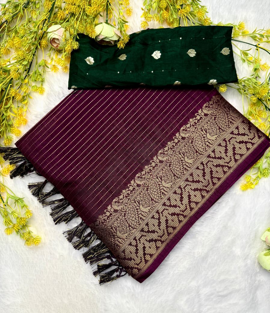 Kayatri New Pure dola silk with jari all over saree jequrd boder same as originall boder Saree