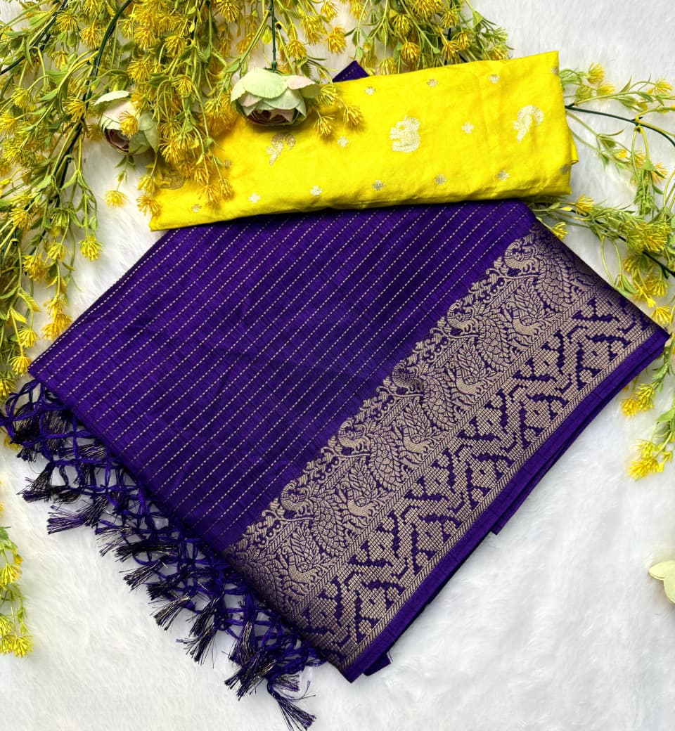 Kayatri New Pure dola silk with jari all over saree jequrd boder same as originall boder Saree