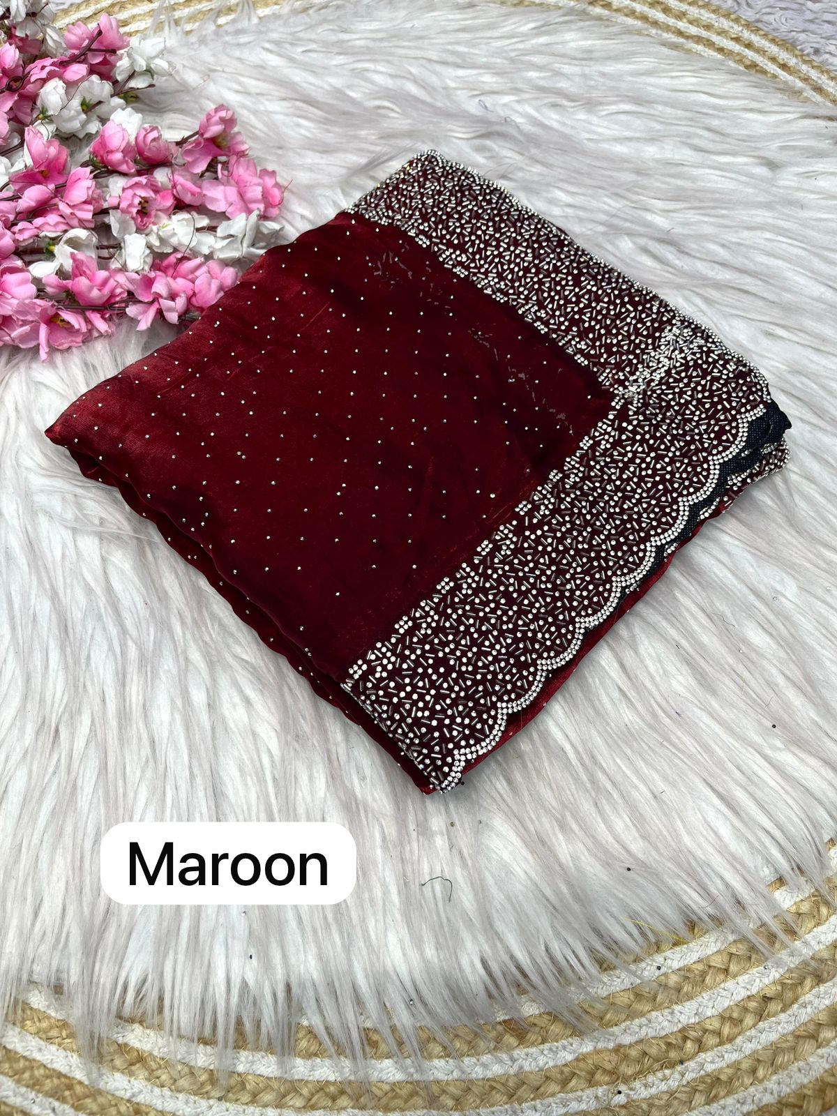 Kayatri New soft Silk Blooming With Beautiful jarkhan Work With Siroski Work Saree