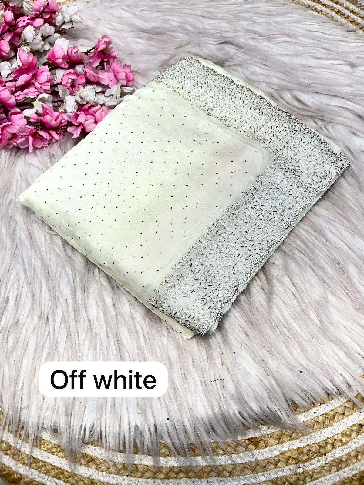 Kayatri New soft Silk Blooming With Beautiful jarkhan Work With Siroski Work Saree