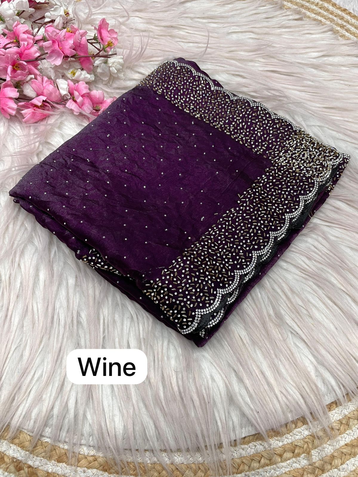 Kayatri New soft Silk Blooming With Beautiful jarkhan Work With Siroski Work Saree