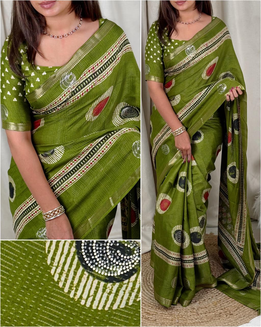 Kayatri New Simple yet elegant Make a statement with this printed sequins saree