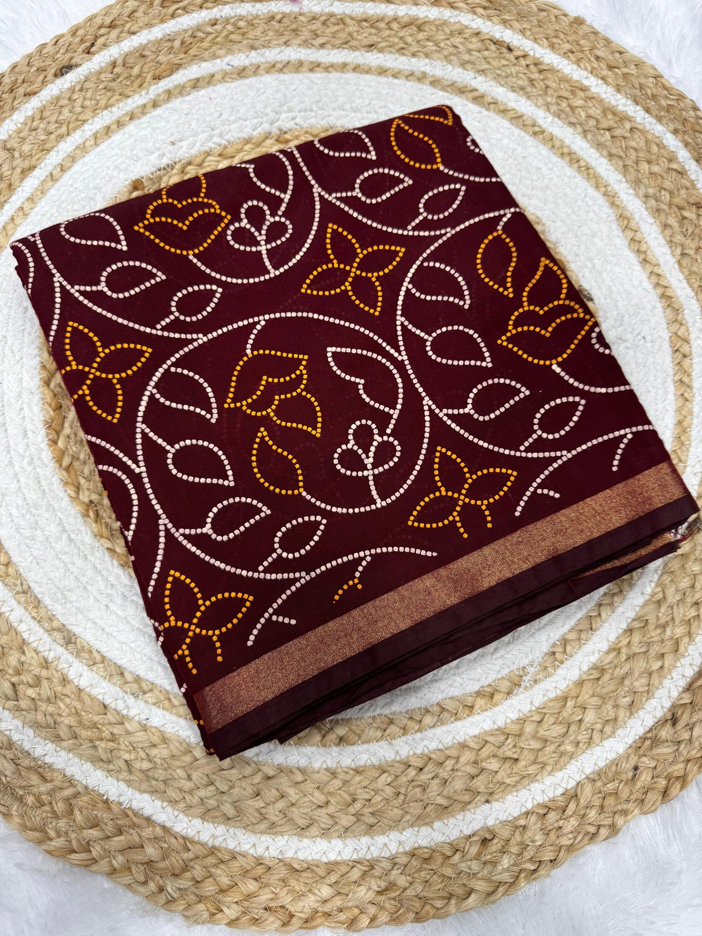 Kayatri New Gadhval Bandhani Saree PRINT Bandhej Saree