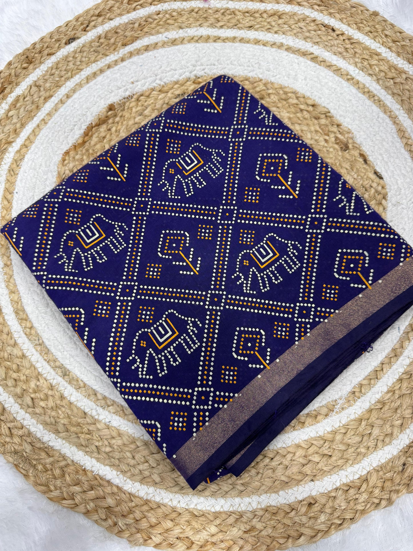 Kayatri New Gadhval Bandhani Saree PRINT Bandhej Saree
