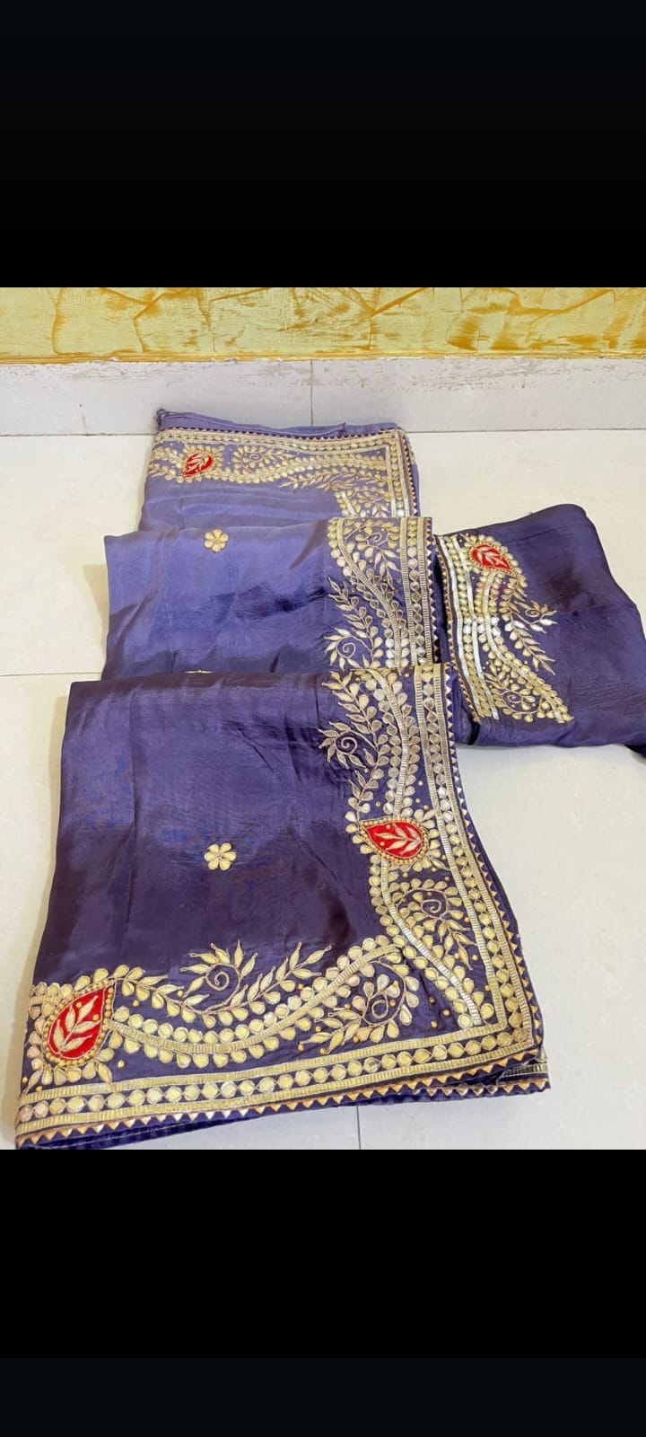 Kayatri New Pure Upada Silk Saree with Heavy Hand Gota Patti Work