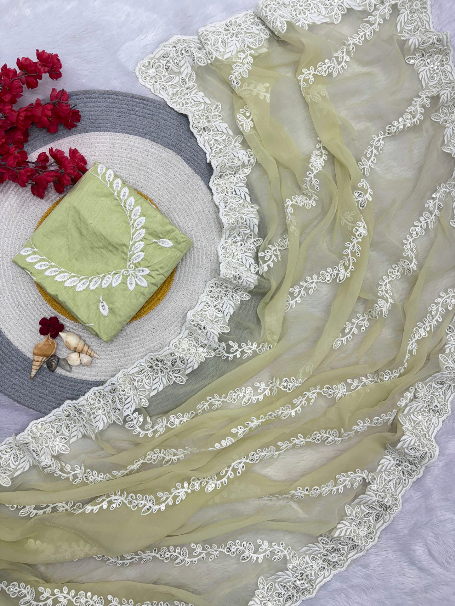 Kayatri New Party Wear Chiffon Saree with Full Sequins Work and Mono Satin Blouse