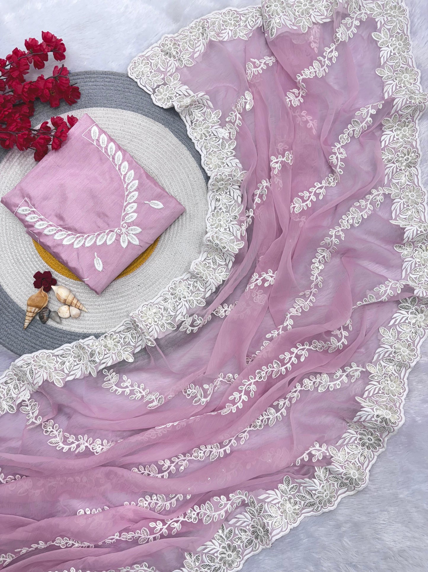 Kayatri New Party Wear Chiffon Saree with Full Sequins Work and Mono Satin Blouse
