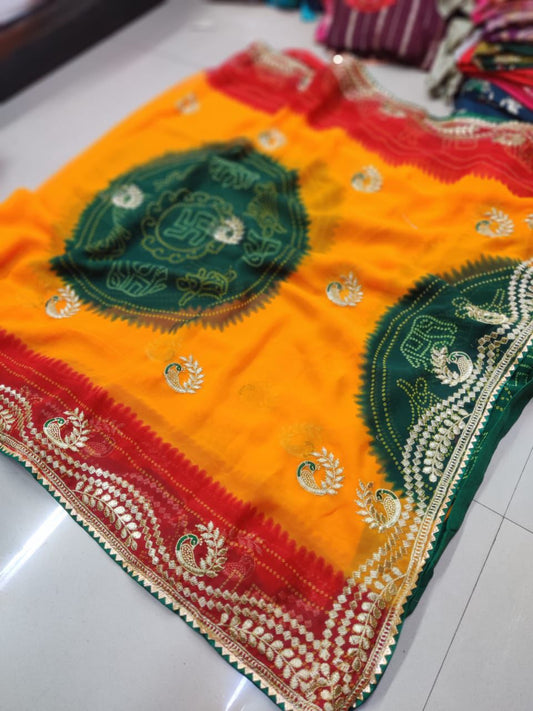 Kayatri New Premium Women’s Choice Georgette Saree with C-Pallu Work