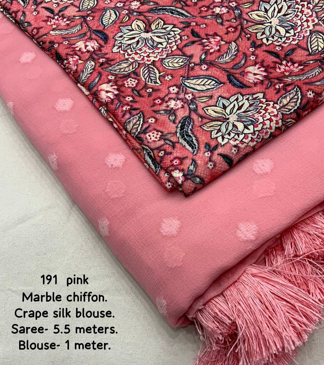 Kayatri New Elegant Marble Chiffon Saree with Crape Silk Digital Blouse