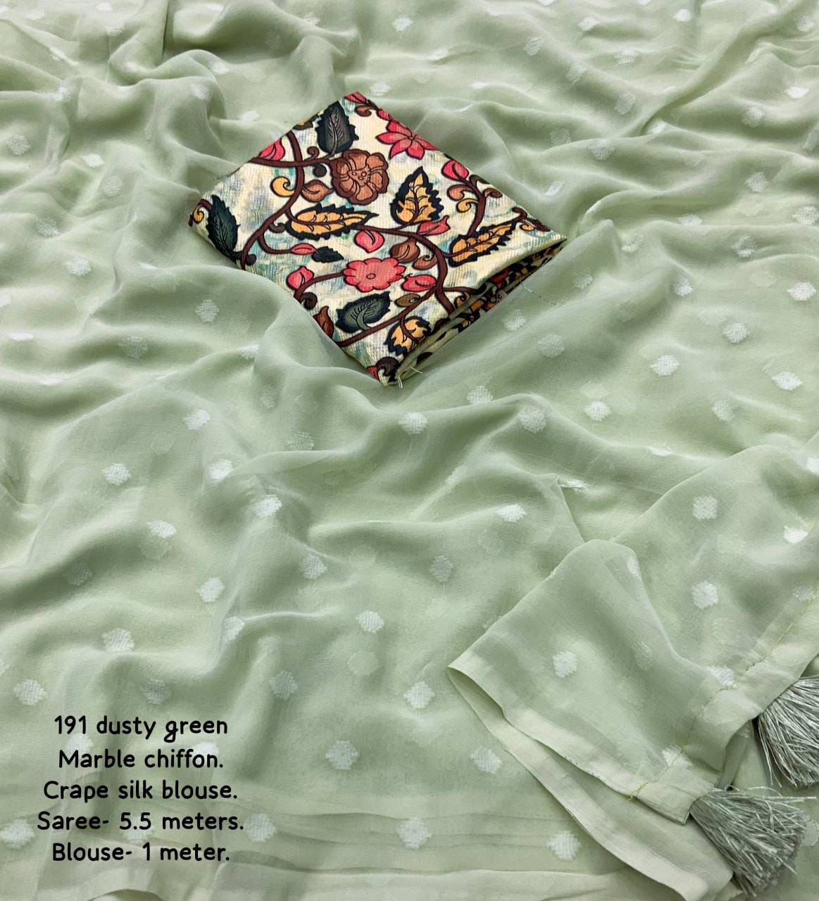Kayatri New Elegant Marble Chiffon Saree with Crape Silk Digital Blouse