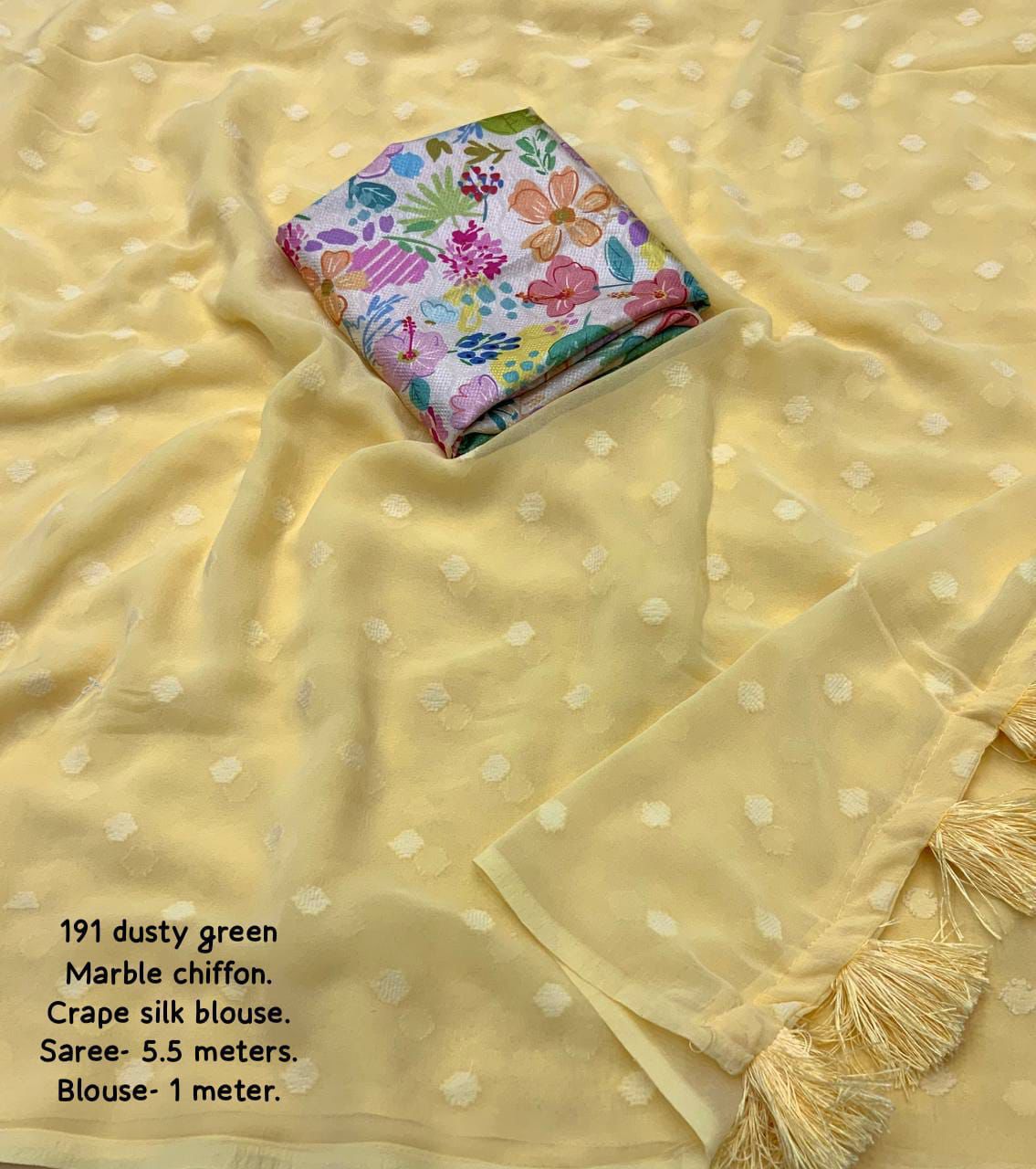 Kayatri New Elegant Marble Chiffon Saree with Crape Silk Digital Blouse