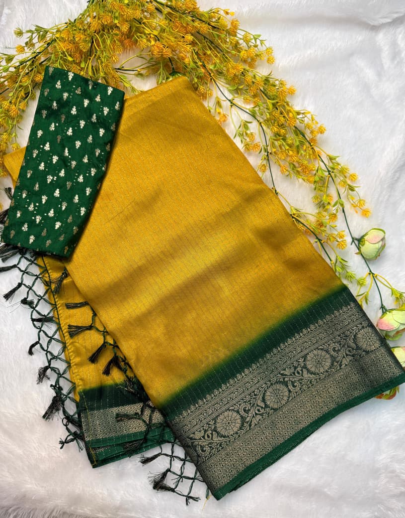 Kayatri New Traditional Heavy Zari Riko Saree with Stylish Discharge Print