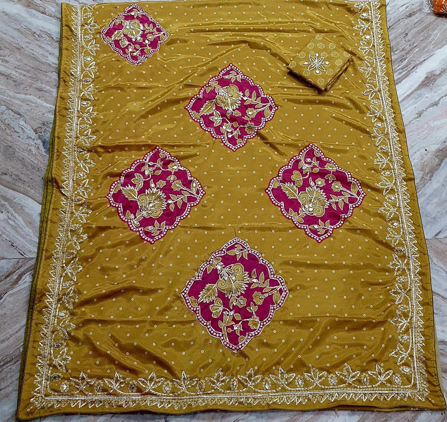 Kayatri New Heavy Soft Chinon Saree with Elegant Gota Patti Work