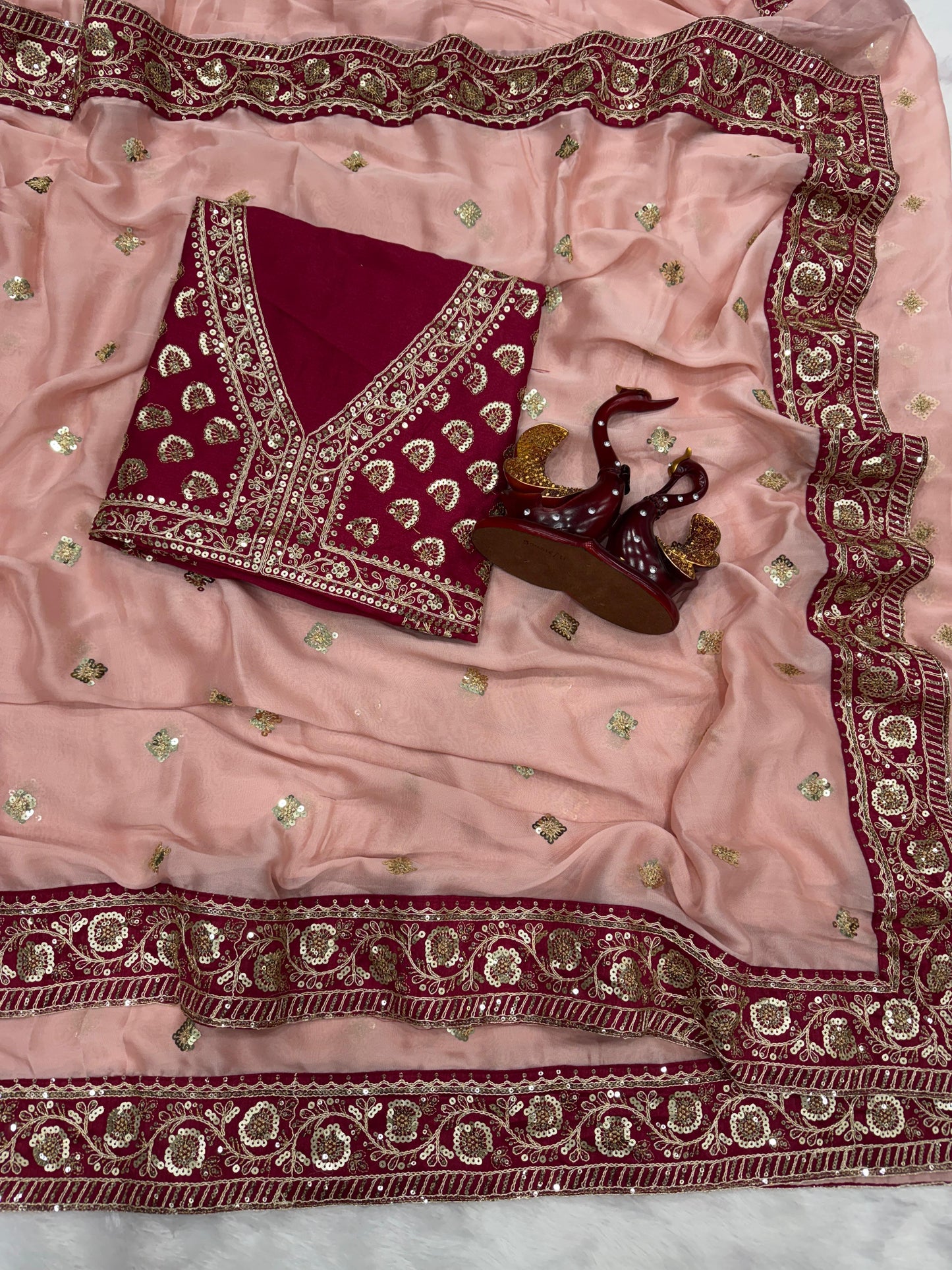 Kayatri New Soft Rangoli Silk Saree with Sequins & Dori Embroidery Work