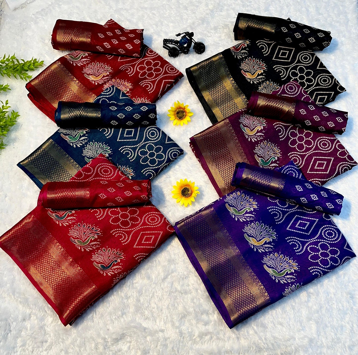 Kayatri New Premium Pure Dola Silk Saree with Original Jacquard Border & Running Blouse