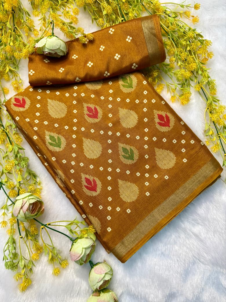 Kayatri New Premium Cotton Pen Kalamkari Saree with Zari Weaving Hamsa Borders