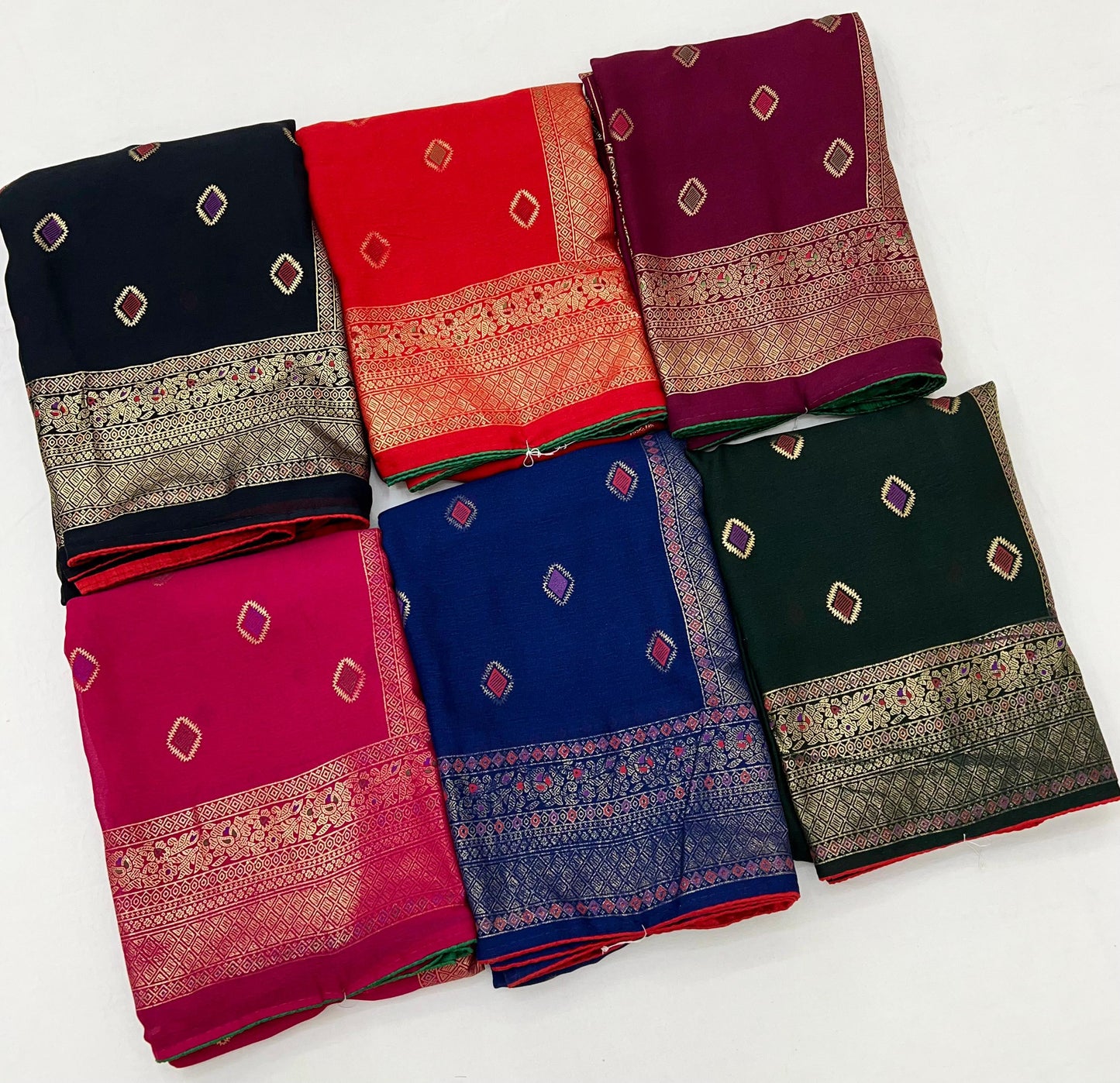 Kayatri New Bamber Viscose Georgette Saree with Foil & Ikat Print Blouse