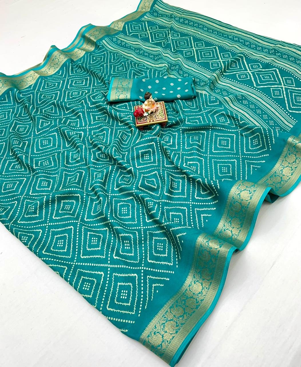 Kayatri New Launching Pure Calcutta Moss Mellow Georgette Sarees with Exclusive Prints & Zari Border