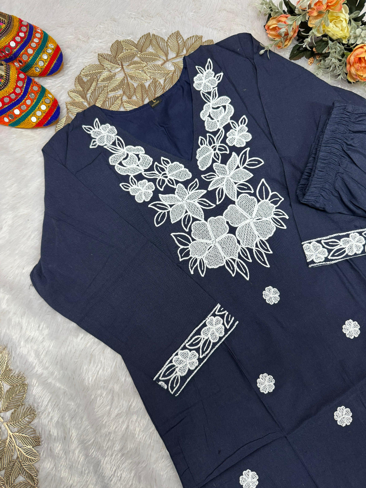Kayatri New Traditional Yet Stylish Khadi Cotton Suit with Embroidery Details