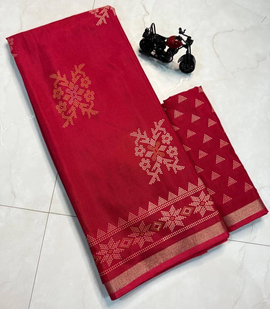Kayatri New Traditional Cotton Premium Saree with Kalamkari Design & Zari Border