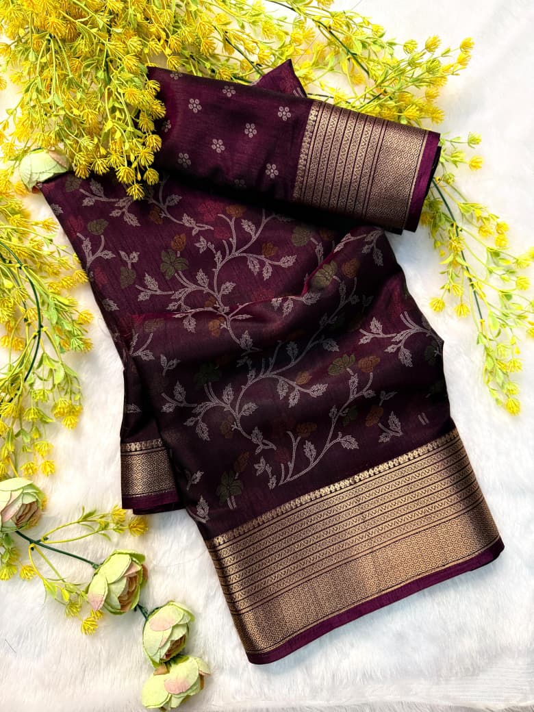 Kayatri New Elegant Black Dola Silk Saree Featuring Kalamkari Design Traditional Zari Hamsa Border