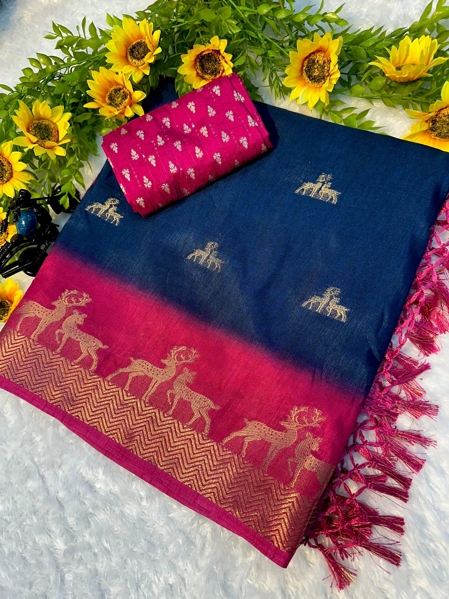 Kayatri New Premium Heavy Mysore Silk Saree with Weaving Design Stylish Tassel Finish
