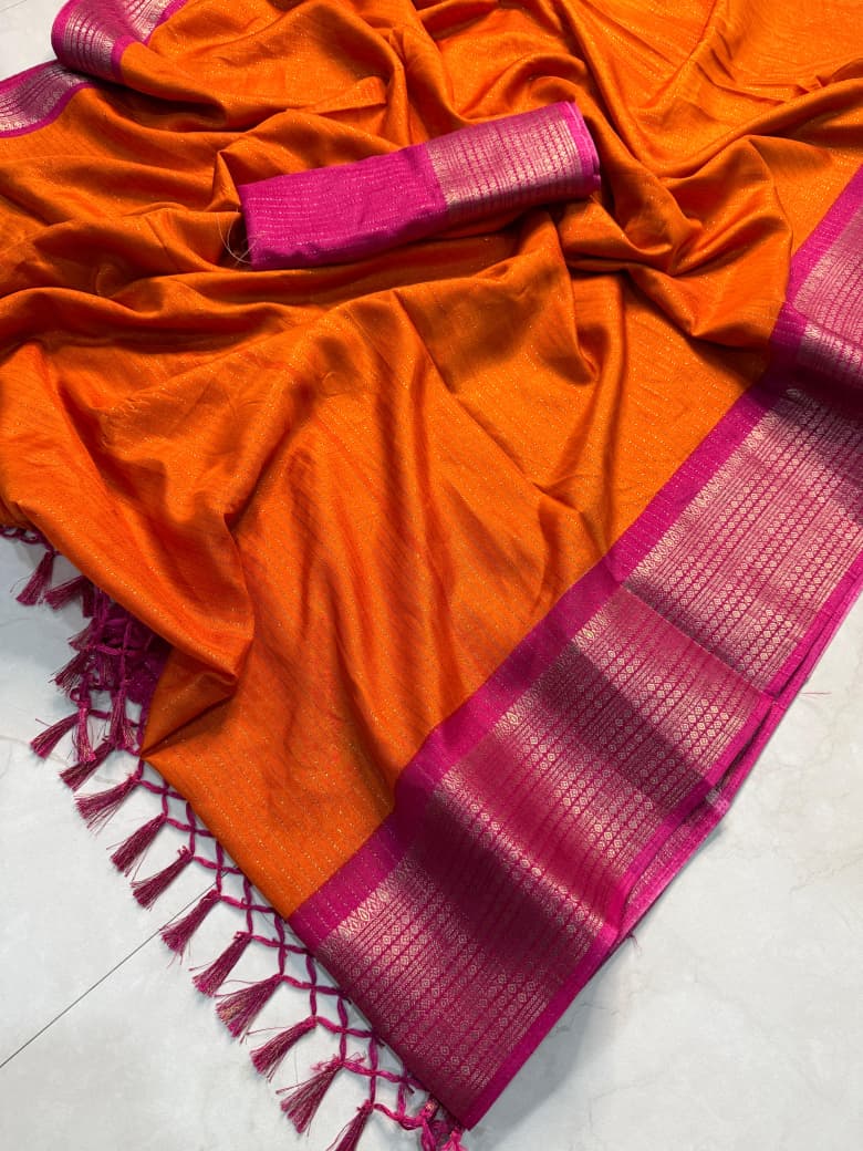 Kayatri New Super Dola Recco Jari Saree with Premium Pallu and Running Blouse