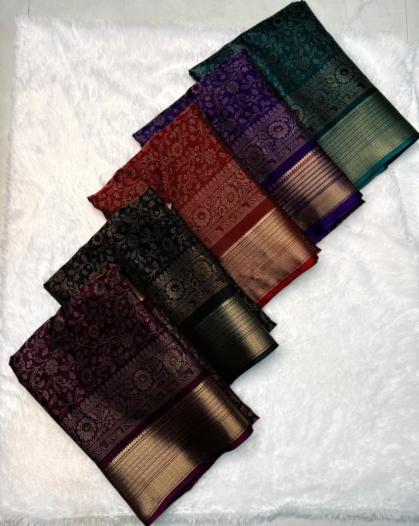 Kayatri New Elegant Dola Silk Kalamkari Saree with Contrast Hamsa Zari Border