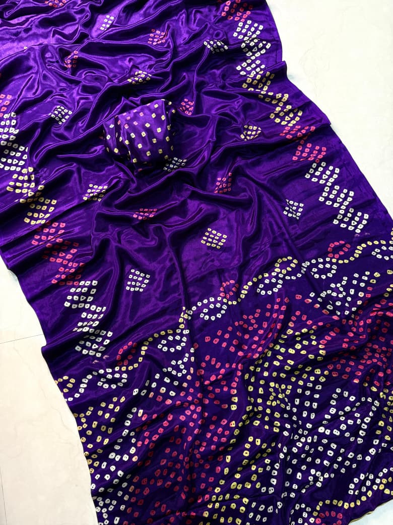 Kayatri New Designer Crepe Silk Saree with Ajrakh Detailing